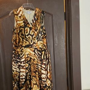 Animal Print Sleeveless Dress - Size 12